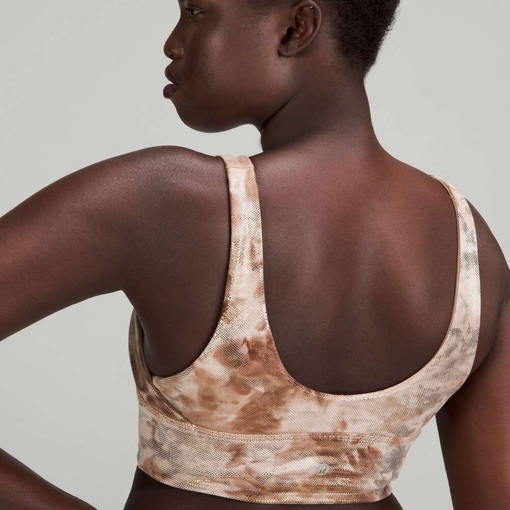 Lululemon Align Bra Shine Light Support A/B Cup Diamond Dye Misty Shell Size 12